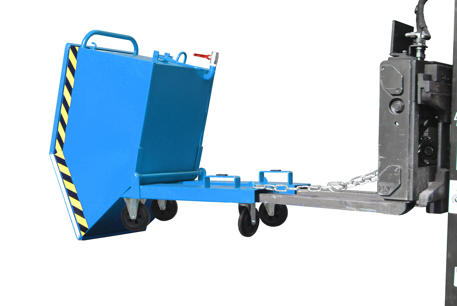 Späne-Kippmulde Typ SKK RAL 5012 Lichtblau mit Rollen (Zubehör)